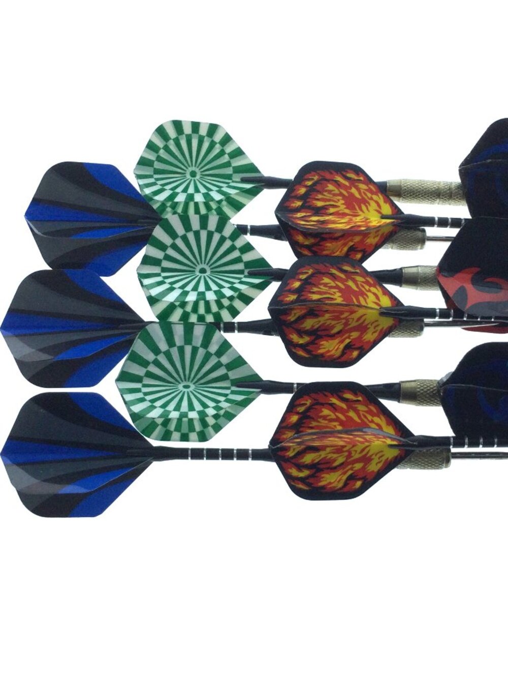12 Steel Tip Darts Set 18 Grams with Flights Aluminum Shafts Brass Barrels